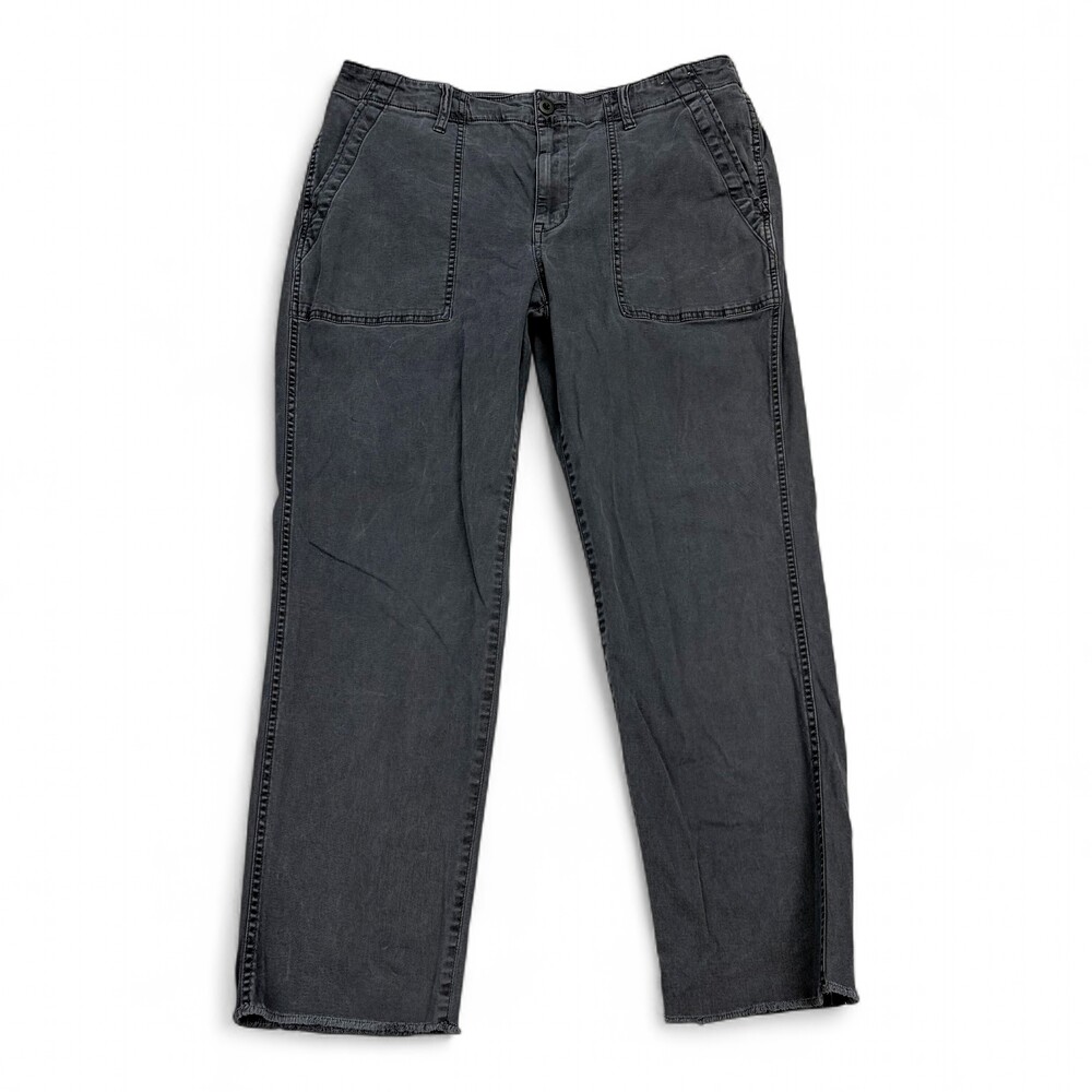 Madewell Straight Leg Jeans Plus 32 Charcoal Raw Hem